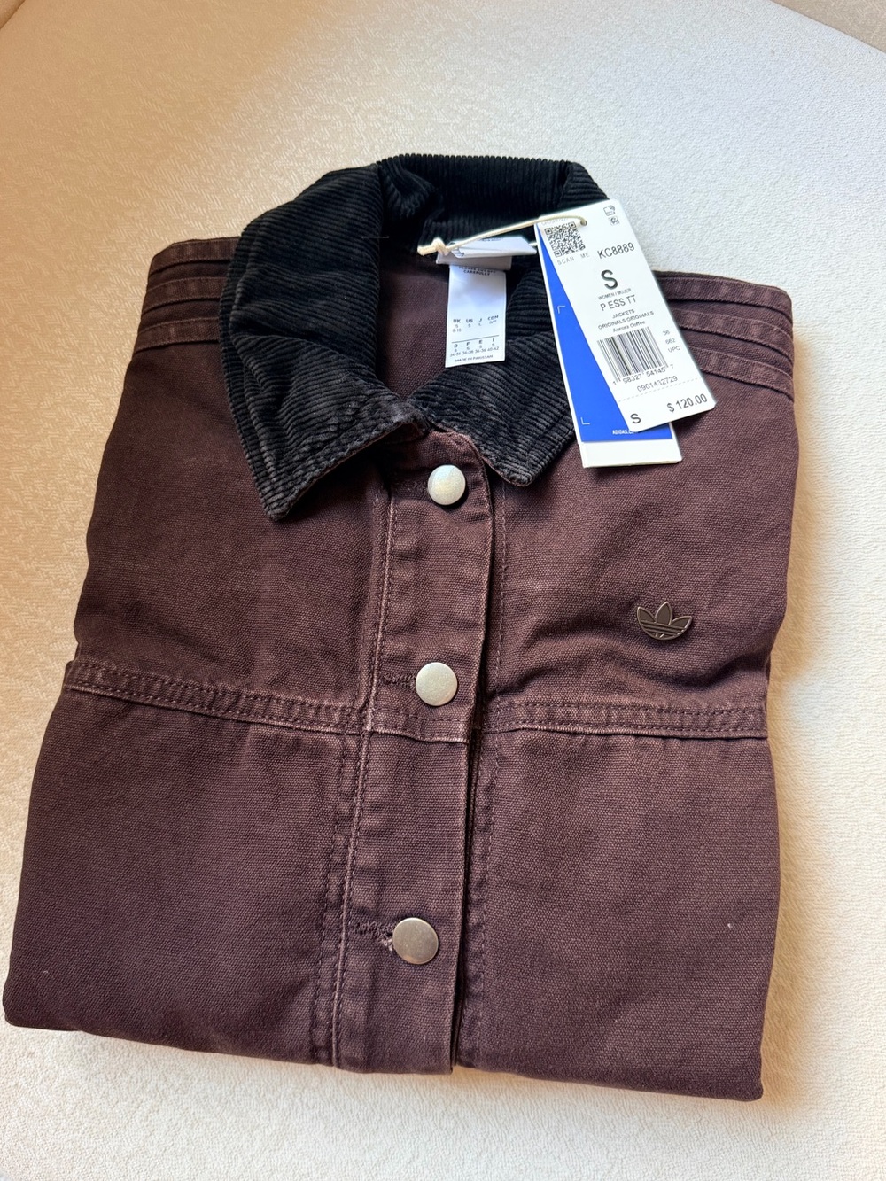 Adidas Originals women CANVAS TRACKTOP Jacket Aurora Coffee - Picture 5 of 7